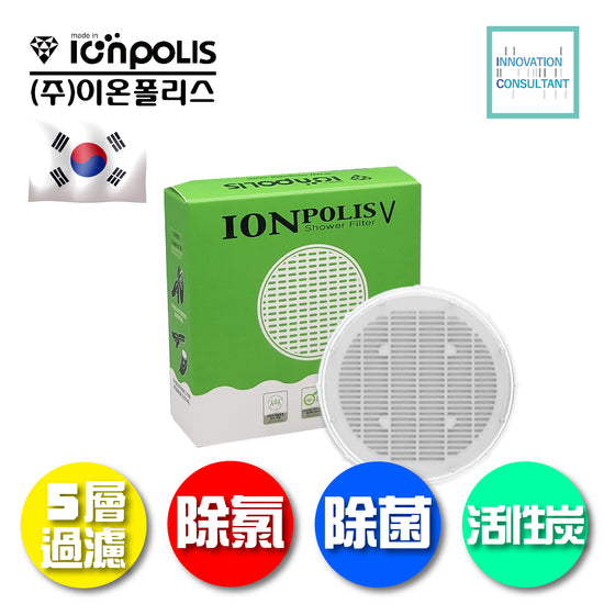 Ionpolis 花灑頭用5重過濾除氯除菌活性碳濾芯 – 3個裝 (基本款及LED款適用)